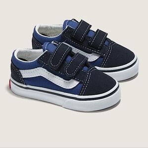 Vans Kids Old Skool V Sneakers - Navy and White